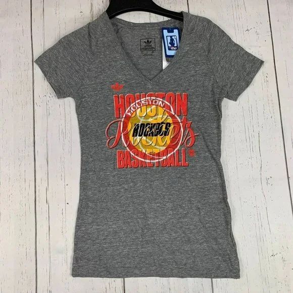 Houston‎ Rockets NBA Small Adidas Casual T-Shirt Gray New Women - Picture 1 of 6